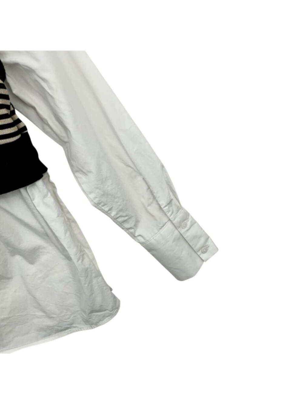 Maeve Long Sleeve Linen Twofer Sweater Vest Top Womens XS Anthropologie White - Picture 7 of 14